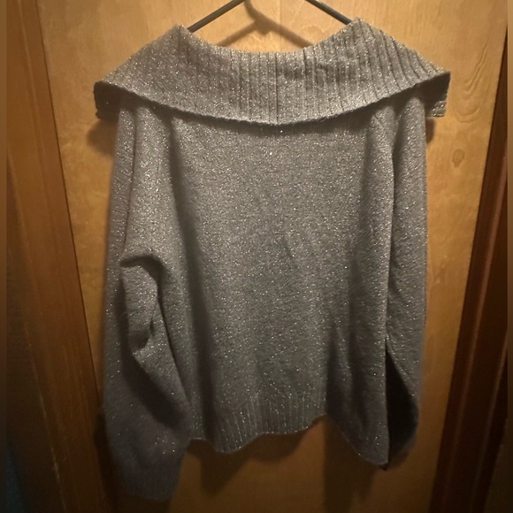 Joseph Metallic Gray Cowl Neck Sweater - Picture 4 of 6